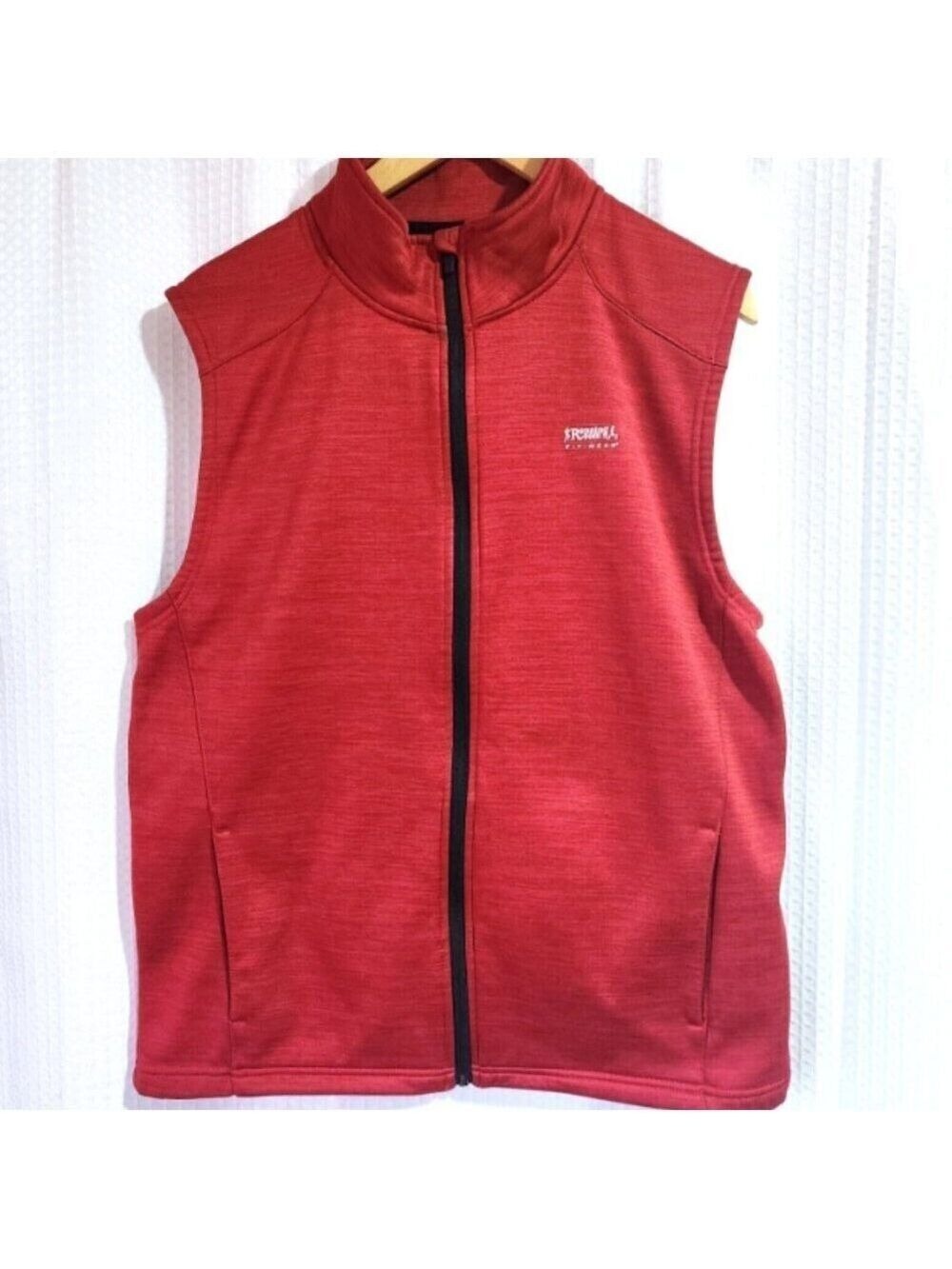 Running Room Womens Size Large Red Thermal Windbreaker Full Zip Vest Gilet